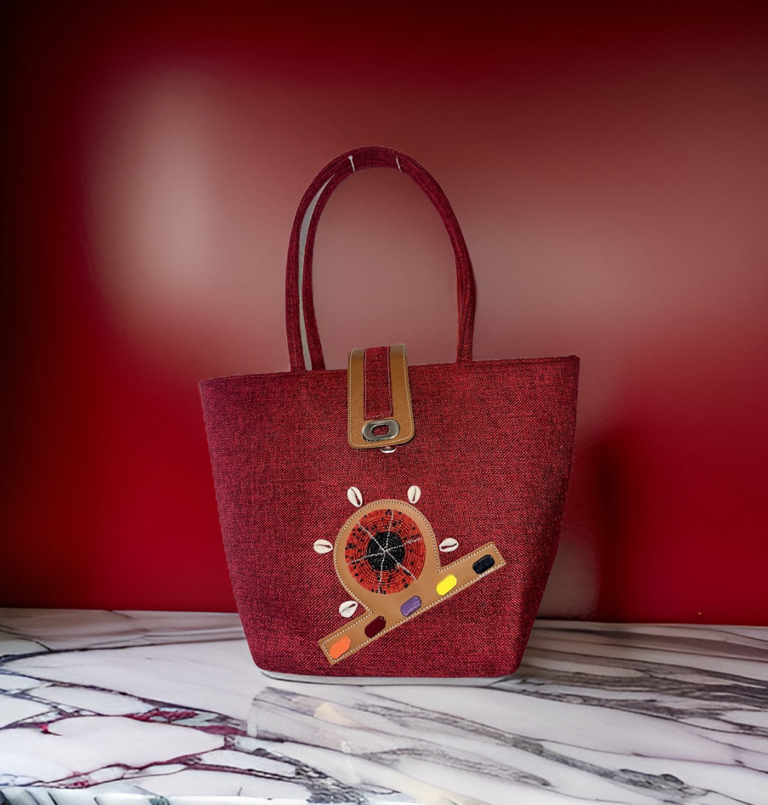 Red African Tote "TheGHA"